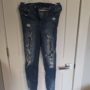 Aeropostale Ripped Dark Blue Skinny Jeans